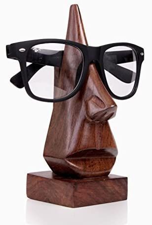 Amazon.com: Classic hand carved Nose-shaped witty wooden spectacle holder, eyeglass display stand, eyewear retainer, specs stand, sunglasses holder for men and women (Brown, 6 inch): Home & Kitchen Wooden Glasses Stand, Wooden Glasses Holder, Wooden Eyewear, Eyewear Display, Wooden Glasses, Wooden Display Stand, Nose Shapes, Glasses Holder, Wooden Design