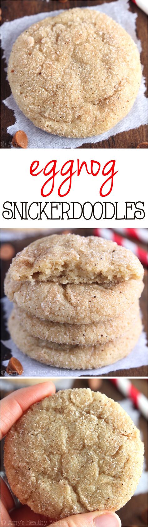 Eggnog Snickerdoodles -- the richest & chewiest you'll ever eat! SO addictive. This is the only eggnog cookie recipe you'll ever need! Eggnog Snickerdoodles, Eggnog Cookie, Egg Nog Cookies Recipe, Snickerdoodles Recipe, Eggnog Cookies, Snickerdoodle Recipe, Snickerdoodle Cookies, Egg Nog, Christmas Cooking