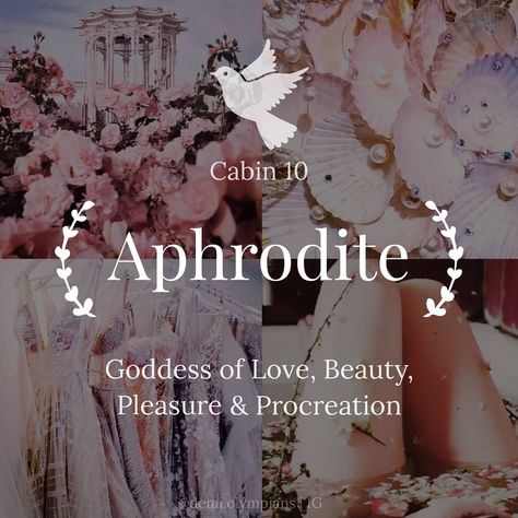 365 Me gusta, 0 comentarios - Demi-Olympians (@demi.olympians) en Instagram: "Aphrodite 👄💅💗💘 . . Vist @demi.olympians for more (Feel free to repost) . . [Tags:] #aesthetic…" Aphrodite Goddess Of Love, Aphrodite Cabin, Cabin 10, The Kane Chronicles, Percy Jackson Cabins, Greece Mythology, Aphrodite Aesthetic, Percy Jackson Wallpaper, Goddess Names