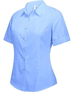 Corporate Shirts For Women, Cute Blue Collared Shirt, Corporate Clothes, Blue Work Shirt, Afro Styles, Womens Work Shirt, Corporate Shirts, Female Shirt, Sister Missionary