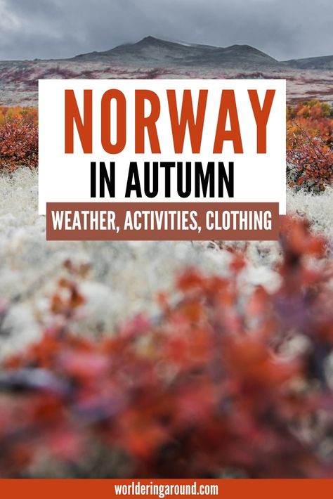 Norway in autumn - what to do in Norway in the fall, the weather in autumn in Norway, what clothes to wear in Norway in autumn and what to pack + more #norway #fall #autumn #scandinavia Norway Outfits Fall, Norway Autumn Outfits, Norway Packing List Fall, Norway Fall Outfits, What To Wear In Norway In September, Autumn Weather Activities, Norway Packing List, Autumn Scandinavian, Norway Autumn