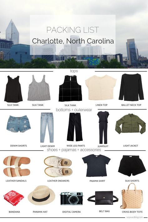 A long-weekend in Charlotte! North Carolina Style Clothes, Charlotte North Carolina Outfits, Light Packing Outfits, Summer Weekend Getaway Outfits, Bar Hopping Outfit, Girls Weekend Outfits, Weekend Trip Outfits, Summer Packing List, Light Outfits