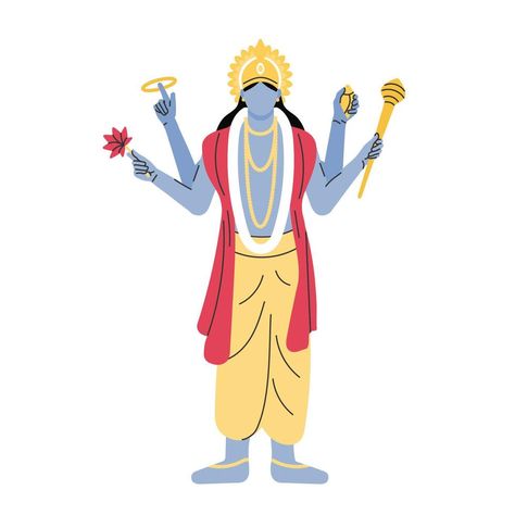 indian god lord vishnu. ethnic deity of Hinduism mythology. vector illustration design Vishnu Bhagwan, Indian God, Lord Vishnu, Cityscape Photos, Logo Banners, Indian Gods, Vector Illustration Design, Marketing Design, Custom Illustration