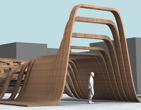 Cool Pavilion Design, Public Pavilion Architecture, Spiral Pavilion, Modern Pavilion Design, Parametric Pavilion, Wood Pavilion, Emergency House, Architecture Design Presentation, Presentation Board Design