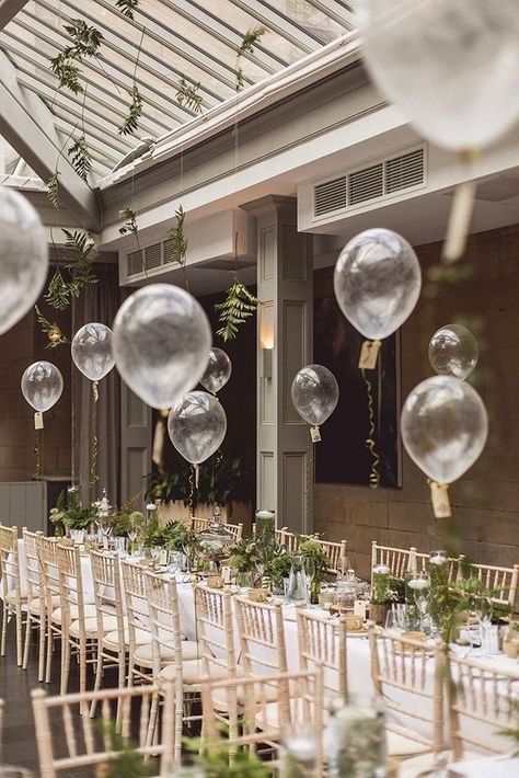 Wedding balloon decorations transparent balls decorate tables in reception in a natural style dekoracije animacije manja via instagram. #events #winterevents #diy #diyprojects #crafts #diywinterprojects Hacienda Wedding, Rustic Wedding Decorations, Wedding Balloon Decorations, Tafel Decor, Strictly Weddings, Romantic Wedding Decor, Bachelorette Party Games, Stella York, Wedding Balloons