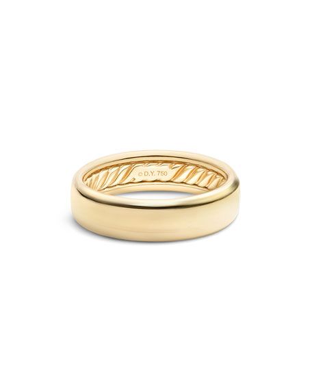 DAVID YURMAN MEN'S STREAMLINE 18K-GOLD BAND RING. #davidyurman David Yurman Wedding Band, David Yurman Mens Ring, David Yurman Mens, David Yurman Ring, Mens Band Rings, Mens Gold Wedding Band, Yellow Gold Wedding Ring, Gold Band Ring, Men's Jewelry Rings