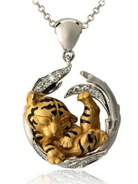 Tiger Jewelry, Tiger Necklace, Tiger Pendant, Silver Jewels, Cat Jewelry, Animal Jewelry, Luxury Jewelry, Look Fashion, Silver Necklaces