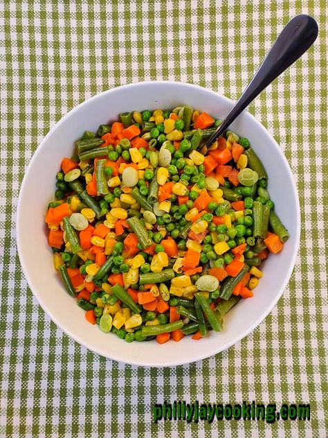 Frozen Mixed Vegetables – Philly Jay Cooking Mixed Vegetable Salad Recipes, Frozen Mixed Vegetable Recipes, Jay Cooking, Frozen Vegetable Recipes, Mix Vegetable Recipe, Frozen Mixed Vegetables, Ground Beef Breakfast, Vegetable Salad Recipes, Frozen Veggies