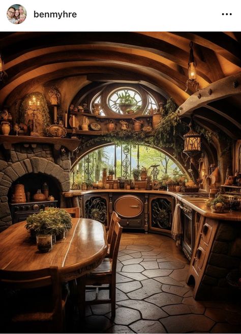 Fairytale Cottage Kitchen, Fairytale House Interior, Fairytale Interior, Fairytale Cottage Interiors, Casa Do Hobbit, Magical Interior, Casa Dos Hobbits, Fantasy Kitchen, Casa Fantasy