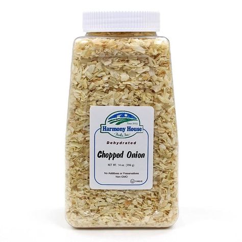 Harmony House Dried Onions, Chopped - Dehydrated Vegetables for Cooking, Camping, Emergency Supply and More (14 oz, Quart Size Jar) Dried Onions, Onion Flakes, Gluten Free Brands, Dehydrated Vegetables, Dehydrated Onions, Harmony House, Dehydrated Food, Emergency Prepping, Chopped Onions