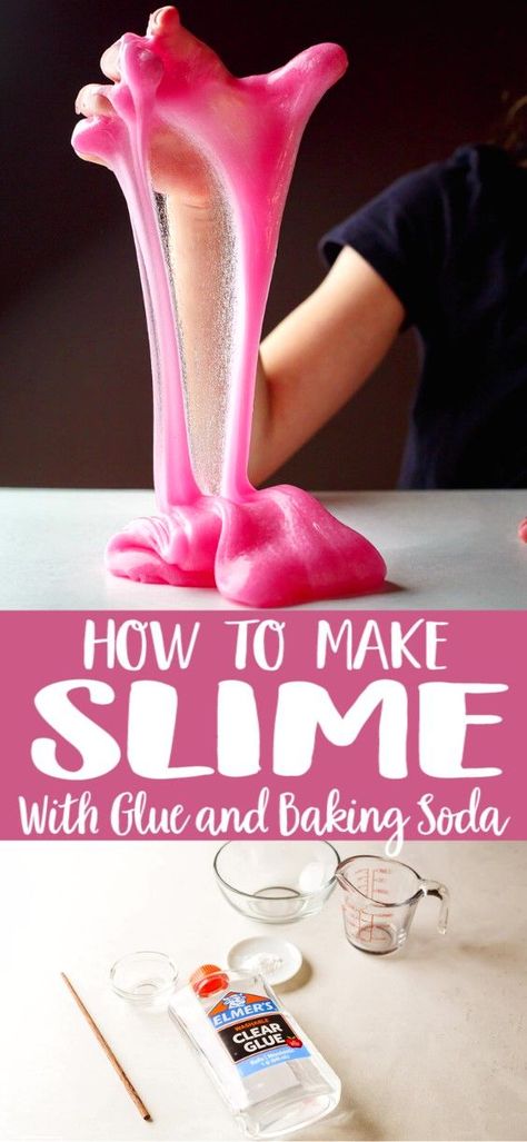 Crafts With Baking Soda, Baking Soda Crafts, Soap Slime Recipes, How To Make Slime With Baking Soda, Baking Soda Slime Recipe, How To Make Slime For Kids, Slime Recipe With Glue, Pokemon Camp, Slime With Glue