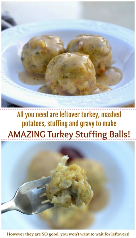 Stuffing Turkey, Turkey Potato, Stuffing Balls, Potato Balls, Thanksgiving Leftover Recipes, Stuffed Potato Balls, Turkey Stuffing, Leftover Turkey Recipes, Thanksgiving Menu Ideas