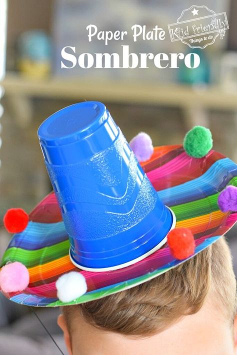 15  Fab & Festive Cinco De Mayo Crafts & Activities for Kids - Happy Toddler Playtime Mexico Crafts, Diy Paper Art, Kid Friendly Crafts, Craft Easy, 5 De Mayo, Unit Studies, Paper Plate, Craft Activities, Summer Camp