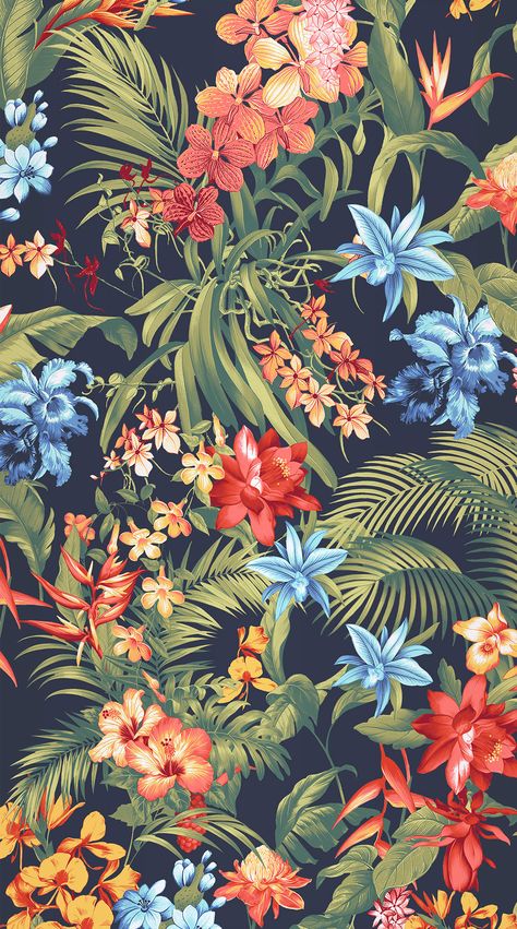 Tommy Bahama Digital Wallpaper from mill.com Tropical Prints Pattern, Motif Jungle, Tropical Art Print, Tropical Illustration, Hacker Wallpaper, Textile Prints Design, Tropical Wallpaper, Tropical Floral Print, Tropical Design