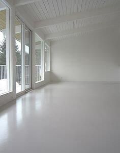 Not all cement used in concrete is grey. For decorative concrete, using white cement in place of the standard grey variety allows for a bright and dramatic statement. Indoors, applications for white concrete include counter tops, decorative floors, fireplace surrounds and even furniture. Outdoors, white concrete is often used for architectural accents, such as pillars […] White Wash Ceiling, White Concrete Floors, Polished Cement Floors, Decorative Concrete Floors, Paint Concrete Patio, Painted Concrete Floors, Concrete Patios, Smooth Concrete, Painted Patio