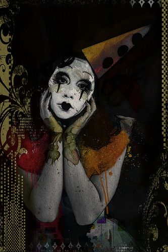 Creepy Clown Wallpaper Aesthetic, Vintage Clown Woman, Creepy Burlesque, Creepy Clown Painting, Evil Clown Aesthetic, Clown Wallpaper Aesthetic Dark, Cute Clown Painting, Scary Clown Painting, Clowns And Jesters