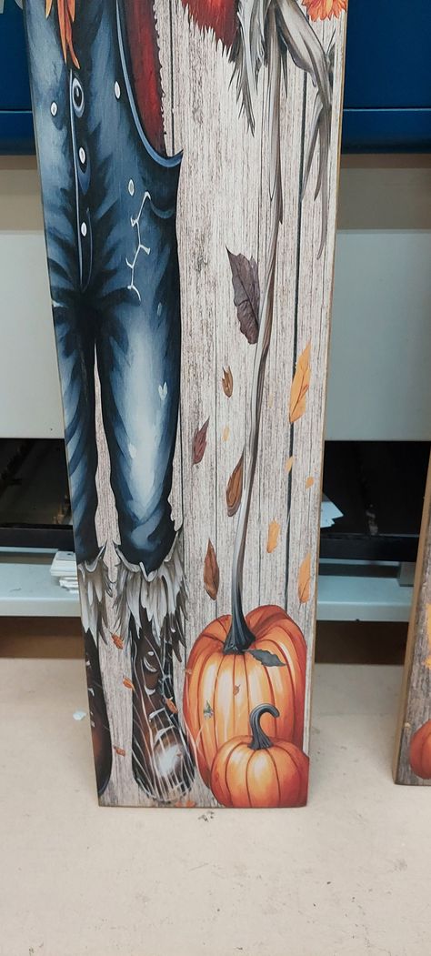 Painted Scarecrows On Wood, Fall Signs Wooden Porch, Thanksgiving Wood Signs, Fall Outside Decor, Toll Painting, Halloween Boards, Scarecrow Painting, Country Fall Decor, Porch Decor Fall