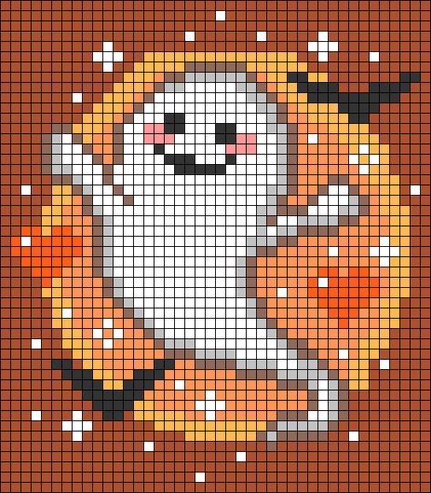 Cute Halloween Cross Stitch, Crochet Halloween Tapestry, Halloween Pixel Grid, Pixel Art Grid Crochet, Halloween Graphgan, Alpha Patterns Halloween, Witchy Pixel Art, Halloween Pixel Art Grid, Autumn Pixel Art