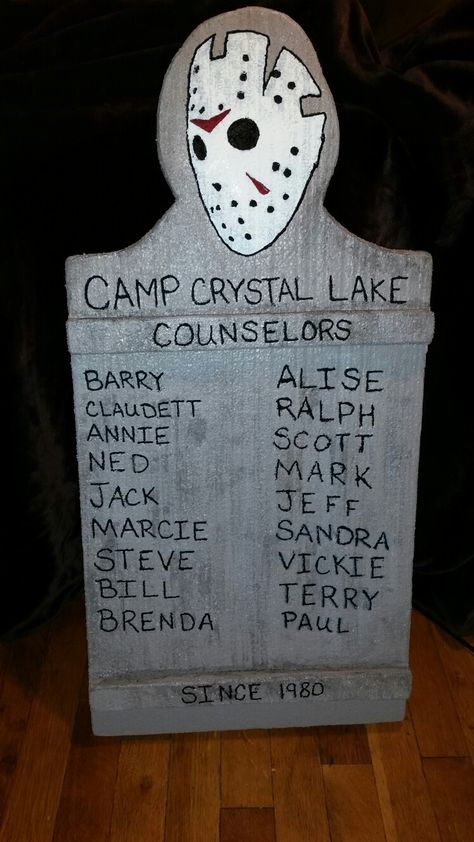 Jason Themed Halloween Party, Friday 13 Theme Party, Jason Halloween Decorations, Friday The 13th Party Ideas Decoration, Friday The 13th Birthday Party Ideas, Friday 13th Party, Friday The 13th Birthday Party, Friday The 13th Party Ideas, Halloween Cabin