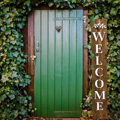 Welcome Sign Honey Locust, Folk Magic, Shop Doors, Magical Home, Garden Entrance, Composting Toilet, Home Protection, Protection Spells, Hanging Pictures