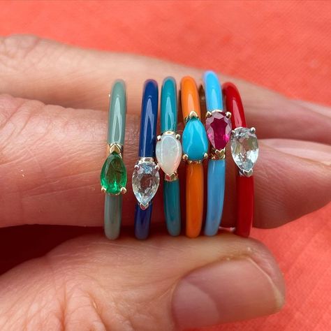 Enamel Rings, Start Of School, April 12, Funky Jewelry, Enamel Ring, Sunshine State, 2024 Fashion, Earring Sale, Jewelry Inspo