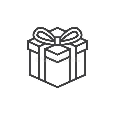 Gift box line icon, outline vector sign, linear style pictogram isolated on whit , #Aff, #sign, #vector, #linear, #pictogram, #style #ad Present Drawing Easy, Gift Drawing Easy, Zoo Pictogram, Gift Box Drawing, Gift Box Logo, Gift Box Illustration, Present Illustration, Gift Icon, Present Drawing