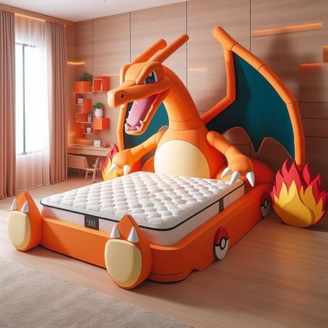 Bedtime Battles: Let Your Child's Dreams Roam with Pokemon Kid Beds Pokémon Inspired Kid Beds 🌟🛏️🎮 #PokemonBeds #GottaSleepEmAll #DreamyAdventures Transform your child's bedroom into a Pokemon Trainer's dream with Pokemon Inspired Kid Beds. These beds feature iconic Pokemon designs, inviting young trainers to embark on imaginative adventures as they drift off to sleep. Whether it's snoozing with Pikachu or dreaming of battling legendary Pokemon, Pokemon Inspired Kid Beds make bedtime an excit... Pokemon Bed, Pikachu Bed, Pokemon Bedding, Pokemon Bedroom, Pet Friendly Furniture, Kids Bed Design, Pokemon Room, Legendary Pokemon, Fantasy Furniture