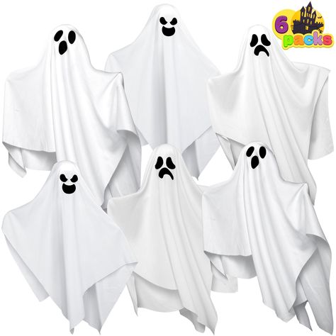 PRICES MAY VARY. AWESOME HALLOWEEN DECOR. Our flying ghost Halloween decorations are part of our adorable outdoor décor. A ghost decoration set, this Halloween hanging ghost is the ideal addition to your tree, workplace, house, yard, or garden.includes 19.6 inch 6 pcs white ghost with 3 different faces, 2 of each face. UNIQUE DESIGN. These floating ghost halloween decorations are the perfect addition to your Halloween because they have a typically white body and a funny smile.You may also use th Ghost Decorations For Halloween, Fantasma Halloween, Floating Ghost, Ghost For Halloween, Halloween Hanging Ghost, Front Porch Patio, Outside Halloween Decorations, Floating Ghosts, Halloween Hanging Decorations