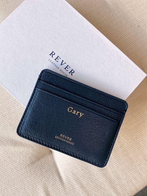 Made with premium Italian leather. Handcrafted in house by Rever, we ship worldwide. Personalise your Rever piece online. #cardholder #wallet #personalised #smallwallet #slimwallet Men Card Holder, Men’s Wallet, Business Name Card, Mens Card Wallet, Personalized Card Holder, Wallets Men, Cardholder Wallet, Mens Card Holder, Small Leather Wallet