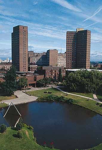 Aston University Tower 2003 - 2007 in Birmingham. Founded 1966. Buildings Reference, Aston University, British University, University Architecture, Tower Block, Reference Art, Uk Universities, Student House, Student Accommodation