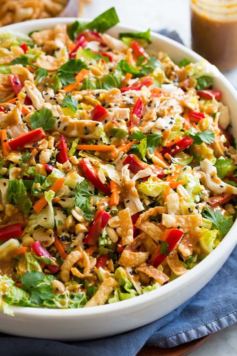 Chinese Chicken Salad Dressing, Chinese Cabbage Salad, Asian Chicken Salad Recipe, Chinese Salad, Chicken Salad Dressing, Chinese Chicken Salad Recipe, Thai Chicken Salad, Rotisserie Chicken Breast, Asian Chicken Salads