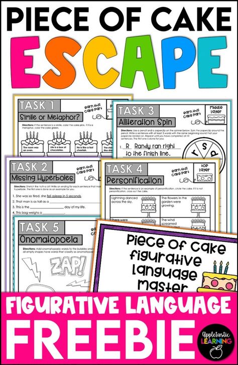 This FREE DIY Escape room for kids is perfect for elementary classroom activities. Get escape room classroom ideas for 3rd grade, 4th grade, 5th grade, and middle school math and reading with this fun figurative language escape room theme transformation. Perfect for classroom activities and party theme and ideas. Free escape room printables and figurative language worksheets and activities. #4thgrade #5thgrade #escaperoomforkids #figurativelanguage #readingteacher 3rd Grade Reading Games Free, Reading Escape Room, Imagery Activities 3rd Grade, Ela Escape Room Middle School, Escape Room Elementary School, Fun Reading Activities For Middle School, Figurative Language Activities 3rd, Figurative Language Activities Middle School, 4th Grade Enrichment Activities