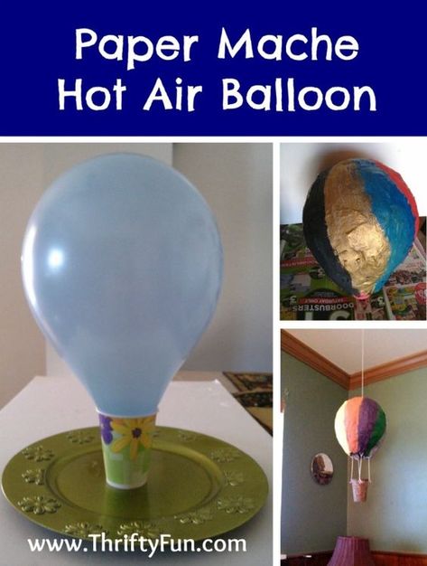 Paper Mache Hot Air Balloon, Paper Mache Crafts For Kids, Crafts Dinosaur, Doll Printables, Water Paints, Hot Air Balloon Craft, Learning Development, Paper Mache Projects, Balloon Crafts