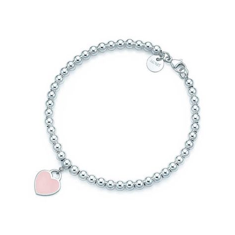 Tiffany Key Ring, Tiffany Bead Bracelet, Pink Heart Pendant, Tiffany Bracelets, Return To Tiffany, Boho Crystal, Sterling Silver Bead Bracelet, Bracelet In Silver, Tiffany Jewelry