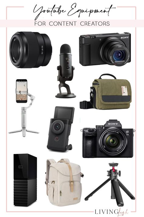 If you're looking for the essential YouTube equipment to get your channel going strong, learn more about the best vlogging equipment here! Vlogging Equipment Youtube, Vlog Equipment, Youtube Goals, Youtube Equipment, Vlogging Equipment, Blue Yeti Microphone, Youtube Setup, Photography Studio Design, Start Youtube Channel