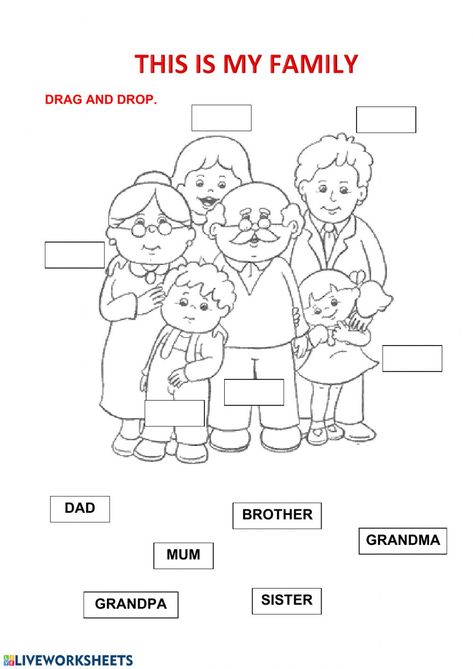 My family: Family members worksheet pdf My Family Worksheet, Dani Kruha, English Comprehension, Learn Farsi, Keluarga Saya, Aboriginal Language, About My Family, Materi Bahasa Inggris, Trip Activities