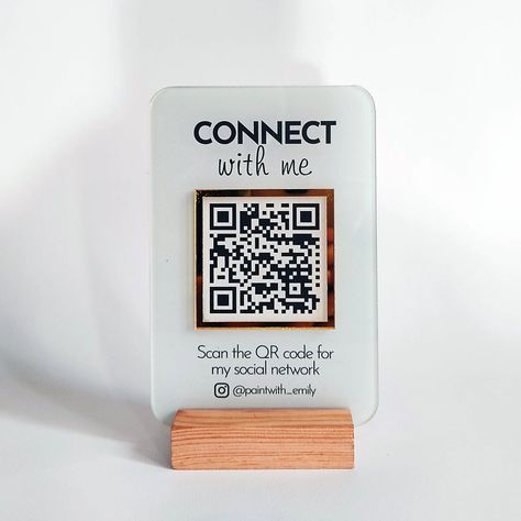 Mini QR Code Social Media Display Sign Facebook Instagram Business Sign Payment Sign Appointment - Etsy Qr Code Social Media, Square Payment, Payment Sign, Mobile Coffee Shop, Vintage Bakery, Small Business Signs, Fair Booth, Sign Board Design, Sign Business