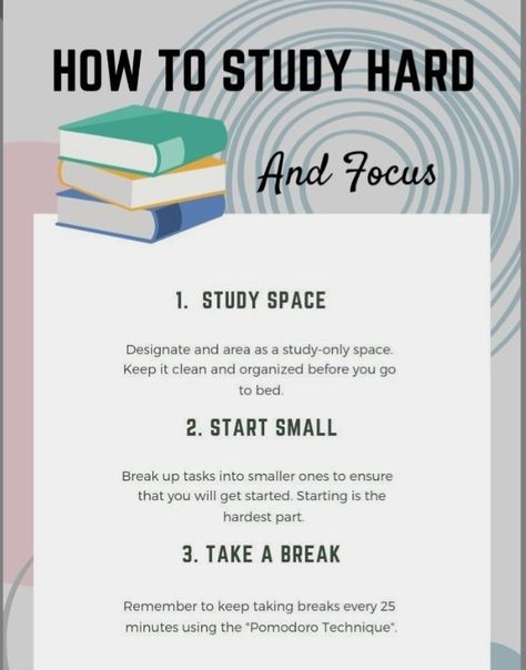 Use these 3 simple yet effective ways to study hard with focus. #studytips #student #studying #exam #routine #procrastination #study #productivity #learning #exams #memory #goodhabits Focus Study, Routine Inspiration, Pomodoro Method, Studie Hacks, Focus Studying, Back To University, Studying Tips, Exam Tips, Exam Study Tips