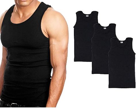 Black Wife Beater Outfit Men, Wife Beater Outfit Men, Tops Bonitos, Wife Beaters, Mens Undershirts, Tank Top White, Cute Tank Tops, Cotton Tank Top, White Tank Top