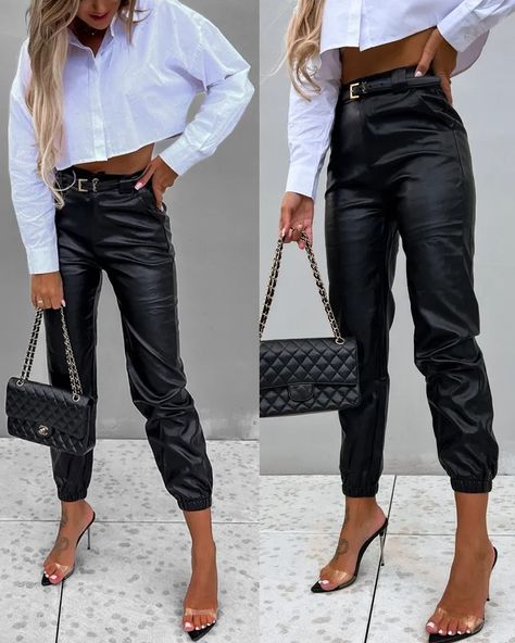 Leather leggings outfit casual