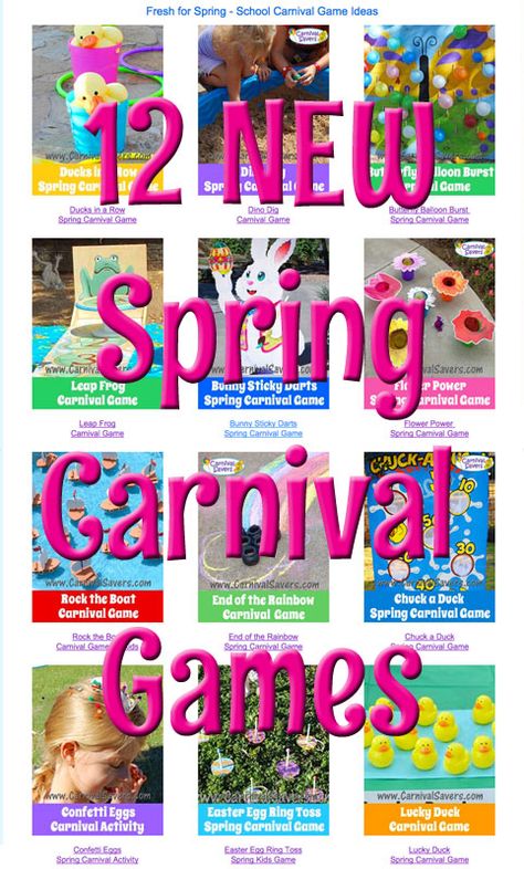 Spring Fair Games, Diy School Carnival Games Booth Ideas, Summer Carnival Ideas, Carnival Preschool Games, School Spring Fling Ideas, Spring Festival Activities, Carnival Games Fundraiser, Spring Party Games For Kids Classroom, Easter Carnival Games For Kids