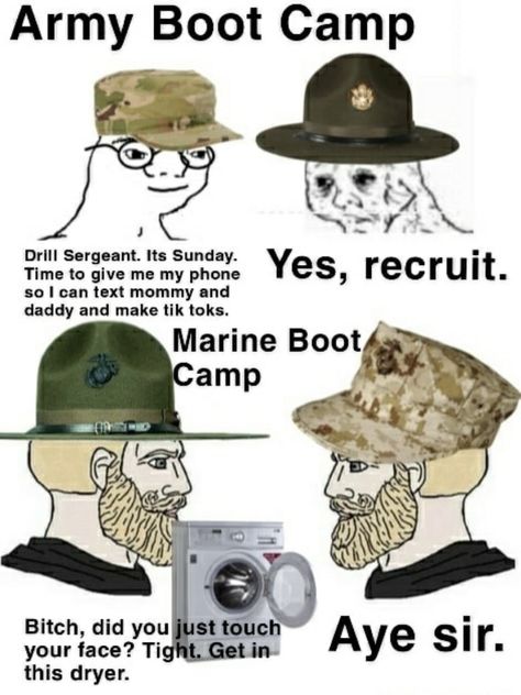 Uncle Sam presents to you the most funny military memes on the Internet! Funny Military Memes Humor, Military Memes Funny, Army Boot Camp, Marines Boot Camp, Drill Sergeant, Its Sunday, Funny Military, Military Jokes, Link Meme