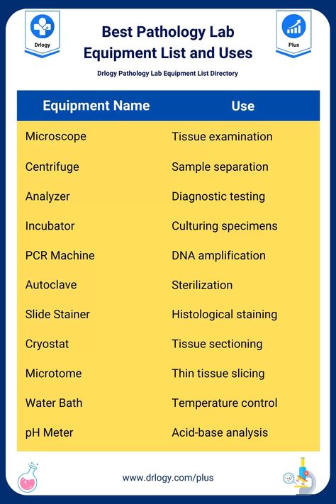 100+ Best Pathology Lab Equipment List & Uses with Price Range- Drlogy Pathology Lab Equipment List Pathology Lab, Lab Instruments, Lab Equipment, Study Material, Patient Experience, Price Range, Study Materials, Lab, Software