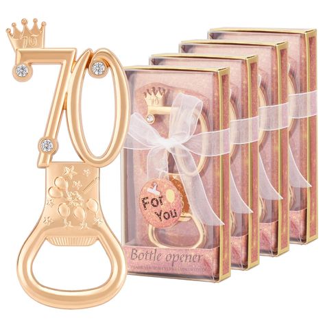 PRICES MAY VARY. Package Include: Receive one package including 24 pieces of rose gold beer bottle openers, each of them is well packed in the gift box, perfect for your birthday/Wedding party ceremony decorations! Premium Quality: Our wedding birthday party favor bottle openers made of metal alloy, long time to keep, fit easily at each place setting. Excellent workmanship and exquisite packaging makes it ready for gifting directly! Cute design: These bottle openers are designed in the shape of