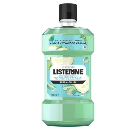 Listerine Mouthwash, Zero Alcohol, Homemade Mouthwash, Alcohol Free Mouthwash, Antiseptic Mouthwash, Rose Flavored, Oral Care Routine, Benzoic Acid, Mouthwash