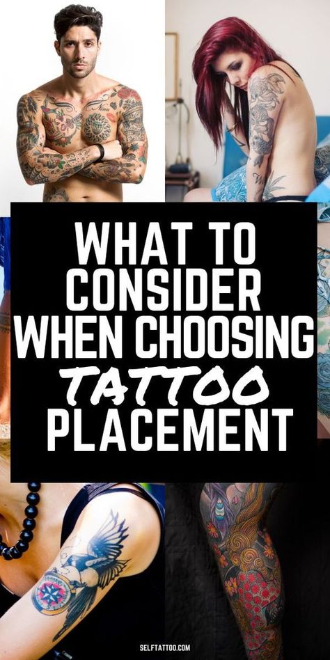 What To Consider When Choosing Tattoo Placement | Where To Get A Tattoo #tattooideas #tattooideasforgirls #tattooideasforguys #womenstattoo #tattoodesign #tattoostyle Where To Get A Tattoo, Hidden Tattoo Placement, Leg Tattoo Placements, Tattoos Placement, Placement Tattoo, Self Tattoo, Pair Tattoos, Small Tattoo Placement, Tattoo Unique