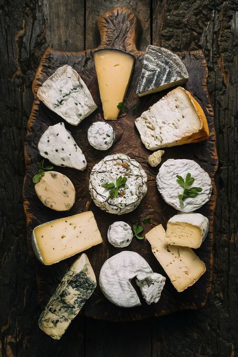 A French cheese board with cheeses from various regions of France. Gourmet Aesthetic, Cheese Board Aesthetic, Cheese Pictures, Cheese Aesthetic, Moldy Cheese, French Cheese Board, Cheese Festival, Cheese Photography, French Wines