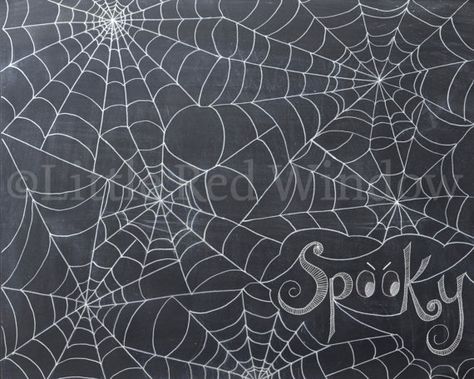 Spider Chalkboard Art, Spooky Chalkboard Art, Halloween Chalk Art, Halloween Chalkboard Art, Christmas Chalkboard Art, Halloween Chalkboard, Chalkboard Doodles, Whiteboard Art, Halloween Layout