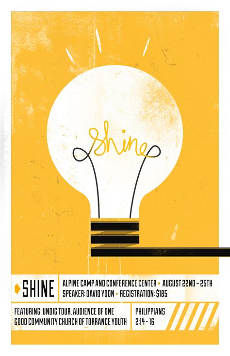 Shine Poster | Aaron Kim via Flickr | #design #poster Sketch Note, Festival Ideas, Plakat Design, Corporate Design, Mellow Yellow, Design Graphique, Graphic Design Logo, Graphic Design Inspiration, Grafik Design