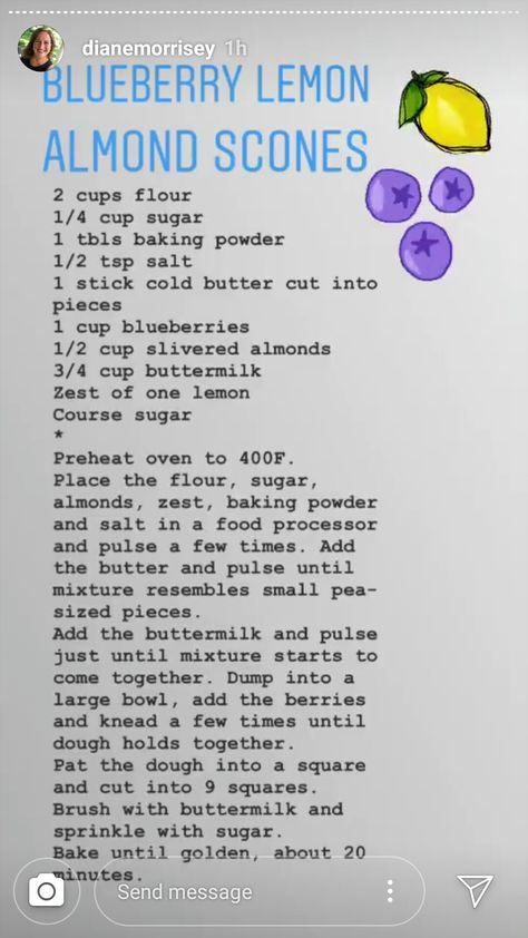 Diane Morrissey, Almond Scones, Quick Cinnamon Rolls, Wakey Wakey, Breakfast Of Champions, Morrissey, Lemon Blueberry, Breakfast In Bed, Cookie Bars